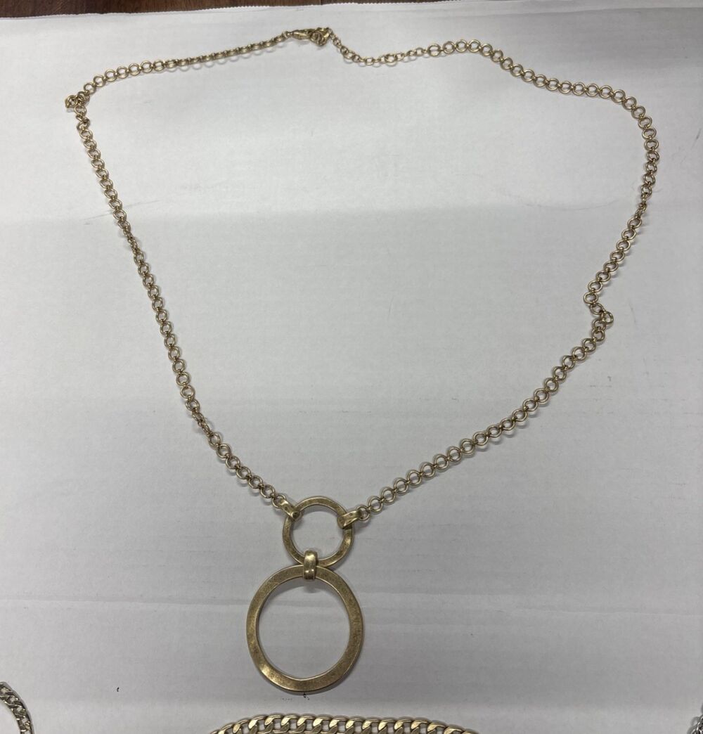 CABi Jewelry Lot 4 Gold Tone Necklaces Layered Statement Minimalist Bundle - Picture 5 of 16